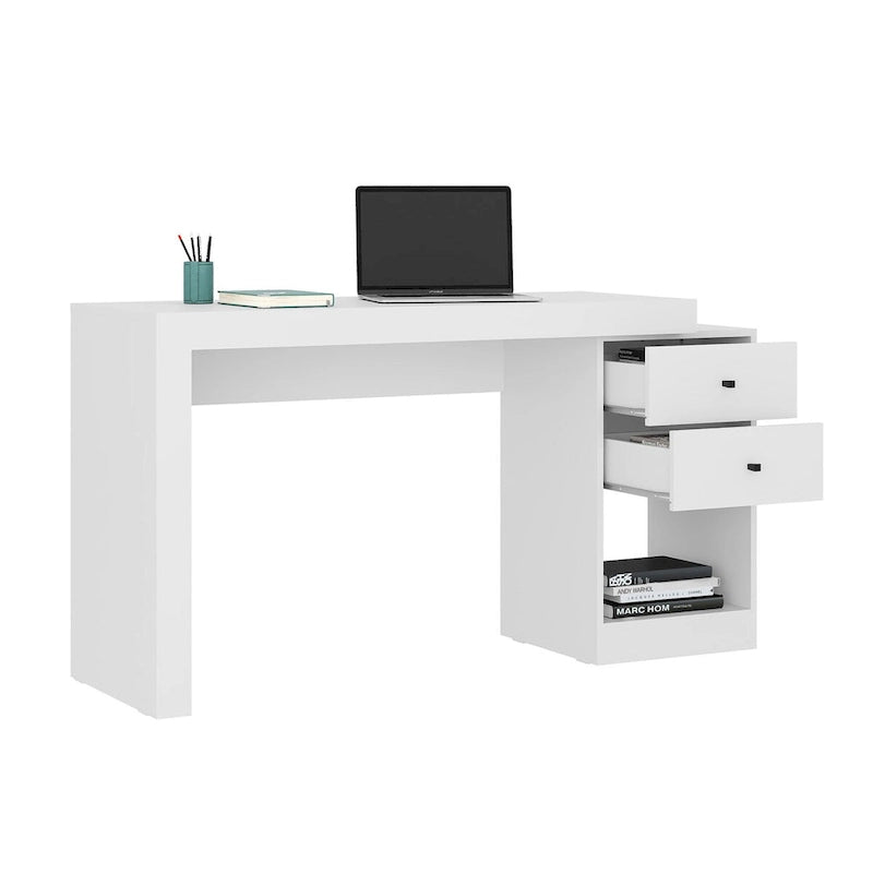 Bureau d'angle extensible de 119 à 155 cm de long pour bureau à domicile au design moderne