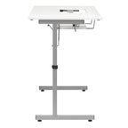 II Table de couture argent/blanc pliable portative à roulettes