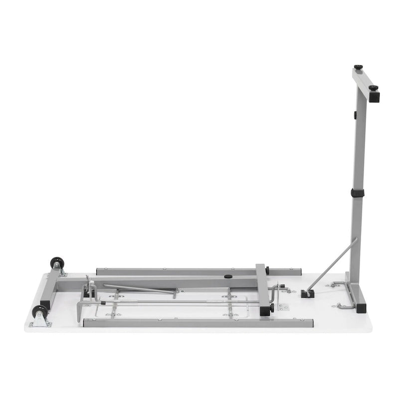 II Table de couture argent/blanc pliable portative à roulettes