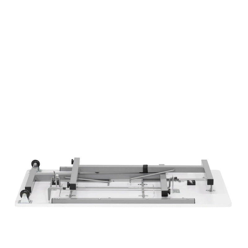 II Table de couture argent/blanc pliable portative à roulettes