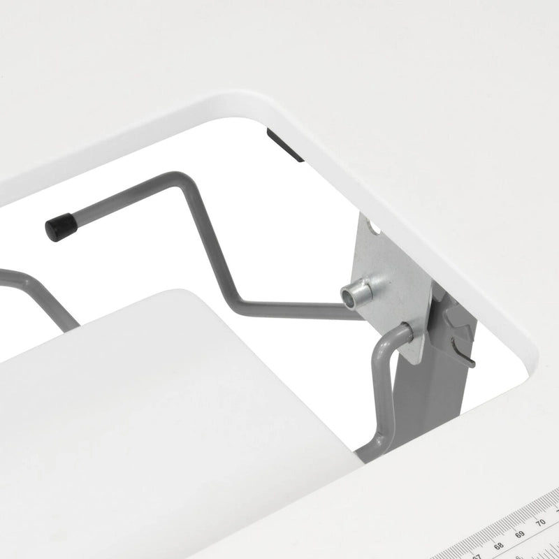 II Table de couture argent/blanc pliable portative à roulettes
