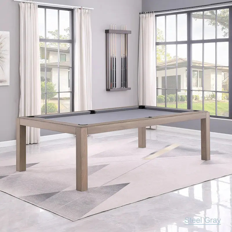 Table de billard Olivia GreyWash Ash 7 pieds avec plateau de salle à manger