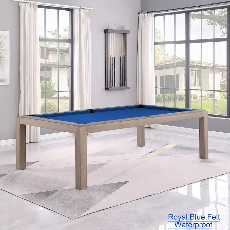 Table de billard Olivia GreyWash Ash 7 pieds avec plateau de salle à manger