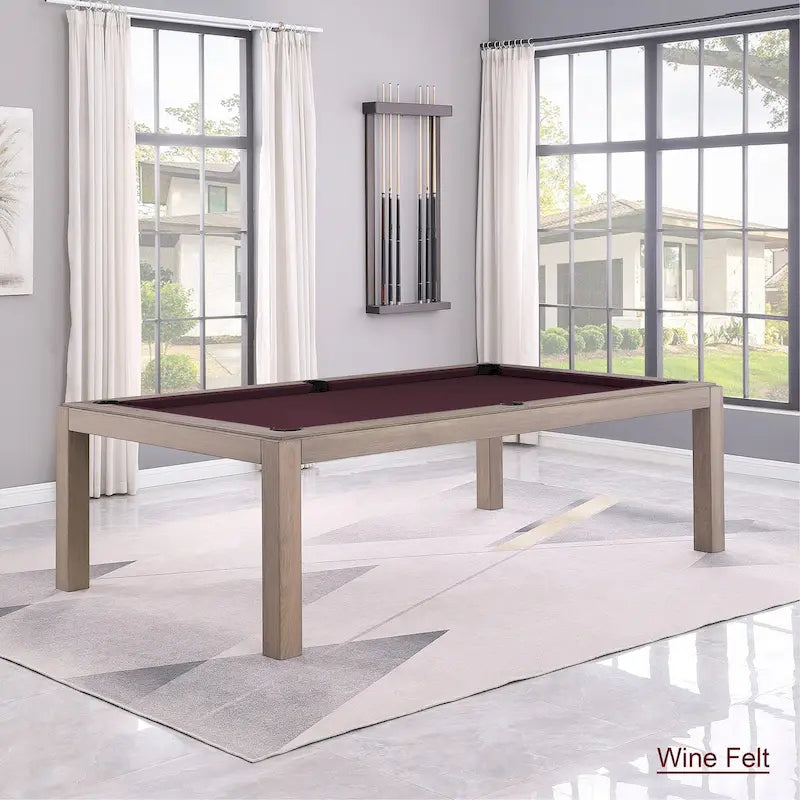 Table de billard Olivia GreyWash Ash 7 pieds avec plateau de salle à manger