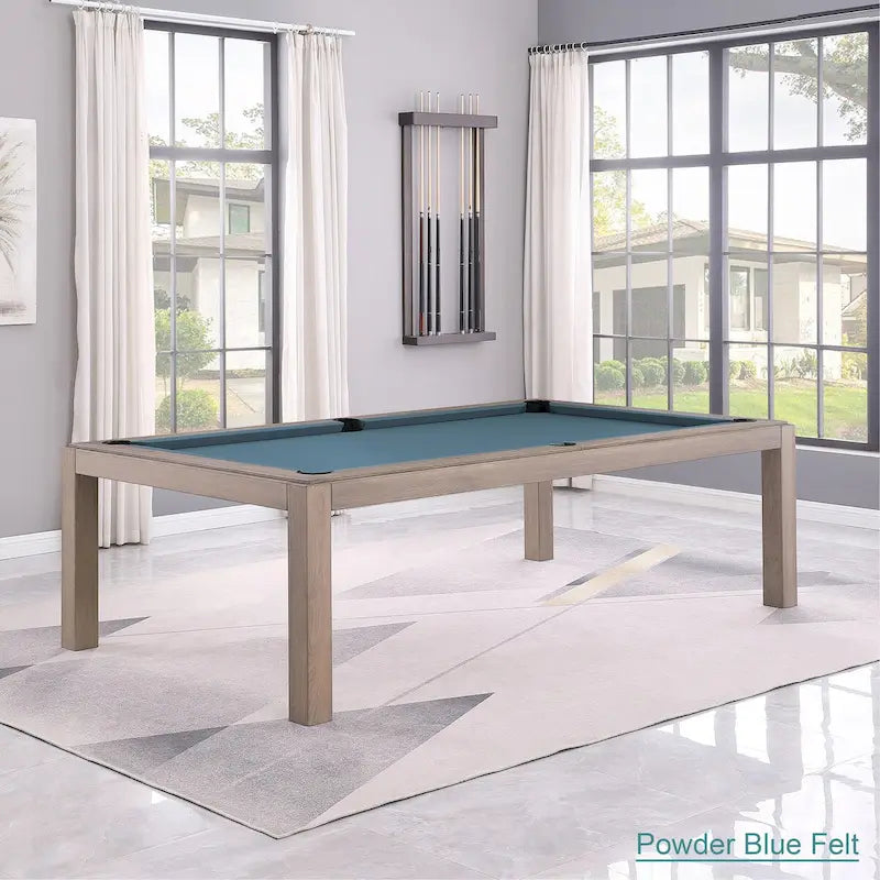 Table de billard Olivia GreyWash Ash 7 pieds avec plateau de salle à manger