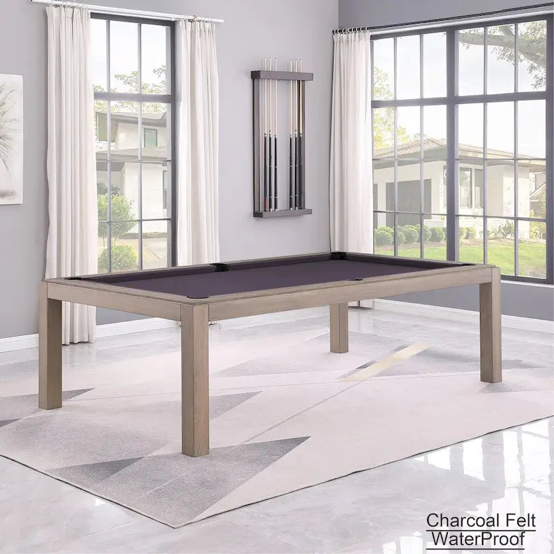 Table de billard Olivia GreyWash Ash 7 pieds avec plateau de salle à manger