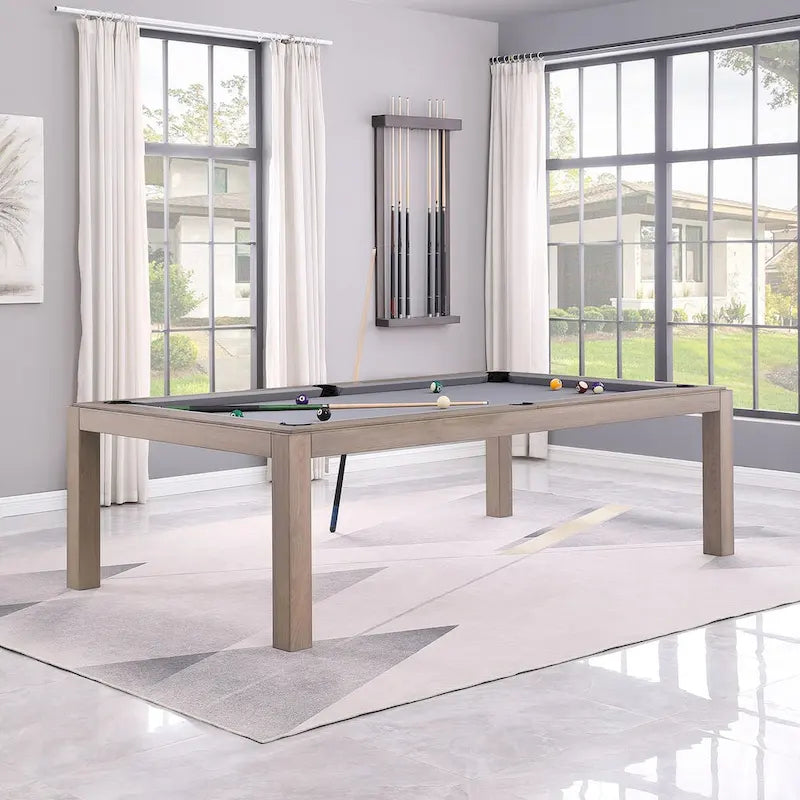 Table de billard Olivia GreyWash Ash 7 pieds avec plateau de salle à manger