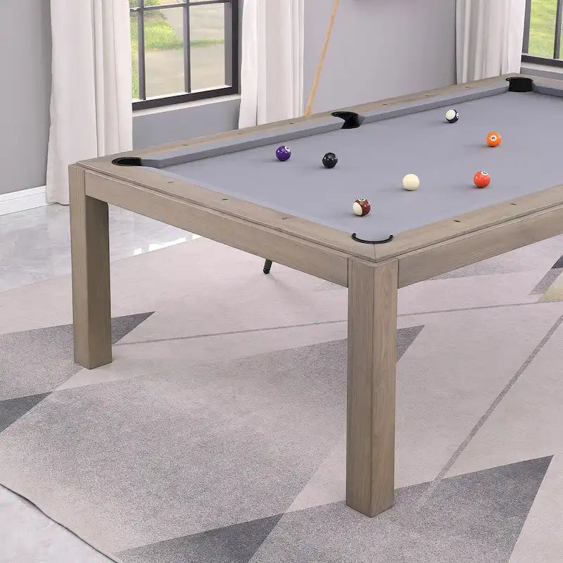 Table de billard Olivia GreyWash Ash 7 pieds avec plateau de salle à manger