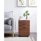 JJS 3 Drawer Rolling Wood File Cabinet with Locking Wheels for A4 or Letter Size