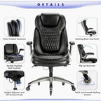 Chaise de bureau ergonomique pivotante et roulante avec accoudoirs rembourrés relevables, inclinaison réglable verrouillable pour travail et études d'adultes