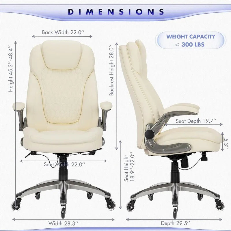 Chaise de bureau ergonomique pivotante et roulante avec accoudoirs rembourrés relevables, inclinaison réglable verrouillable pour travail et études d'adultes