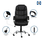 Fauteuil de bureau ergonomique pivotant avec accoudoirs rembourrés