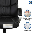 Fauteuil de bureau ergonomique pivotant avec accoudoirs rembourrés