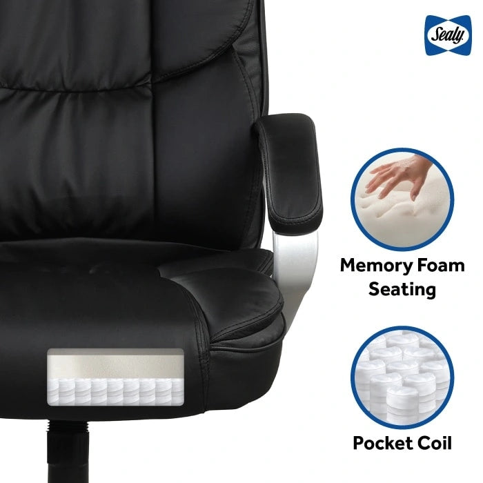 Fauteuil de bureau ergonomique pivotant avec accoudoirs rembourrés
