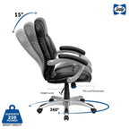Fauteuil de bureau ergonomique pivotant avec accoudoirs rembourrés