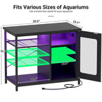 Meuble pour aquarium de 75-110 litres avec prises électriques et éclairage LED