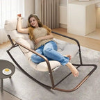 Fauteuil berçant surdimensionné, transat d'extérieur très large de 204 kg avec coussins résistants à l'eau