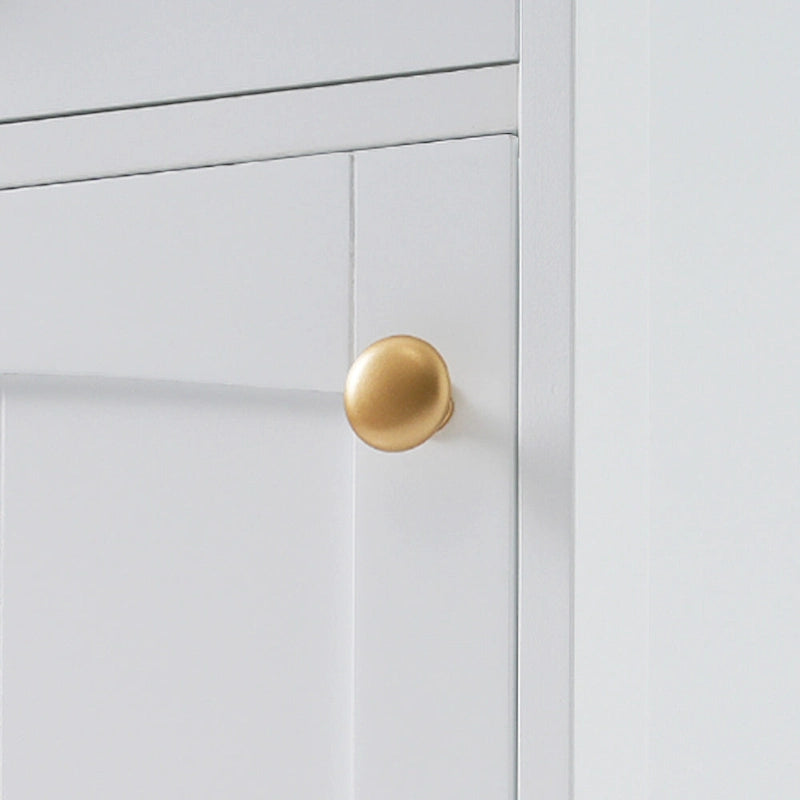 Meuble de rangement haut de salle de bain avec portes vitrées, meuble autoportant avec deux tiroirs