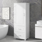 61,4 Meuble de rangement haut de salle de bain, deux tiroirs et étagère réglable