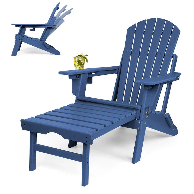 Chaise Adirondack pliante et réglable Vrakae avec repose-pieds