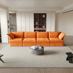 Canapé modulable, canapé 3 ou 4 places en velours, canapé confortable de style minimaliste pour salon et appartement
