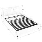 Lit plateforme rembourré de rangement Queen/King Size avec tête de lit
