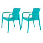 Fauteuil de salle à manger empilable toutes saisons Alissa en résine, lot de 2