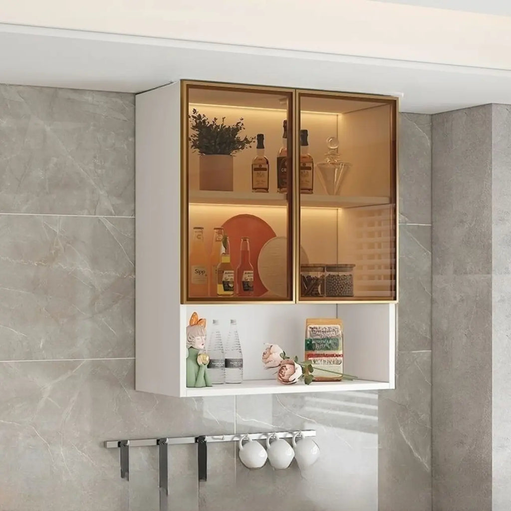 Buffet de cuisine mural gris en bois avec rangement