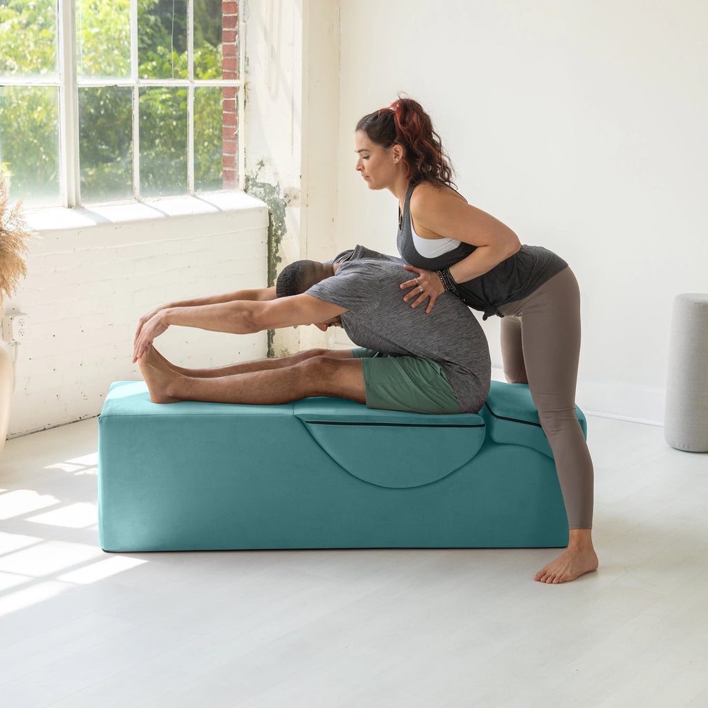 Avana Kami Chaise convertible / Yoga & Massage - Pouf 2 en 1 avec chaise longue de yoga pliable dissimulée, microvelours - N/A