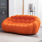 Canapé paresseux courbé 2 places Bubble de forme nid d'abeille en tissu textile 3D pour salon et appartement