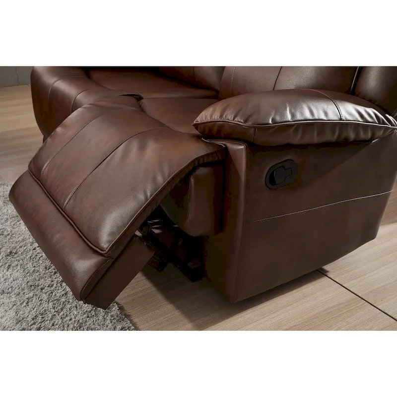 Ensemble de salon inclinable Betsy Furniture 3 pièces en cuir reconstitué : canapé, causeuse et fauteuil planeur
