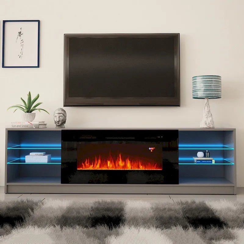Meuble TV électrique Strick & Bolton Amsden avec cheminée