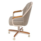 Chaise à roulettes pivotante et inclinable avec coussin pour repas décontractés