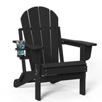 Chaise Adirondack pliable d'extérieur avec porte-gobelet