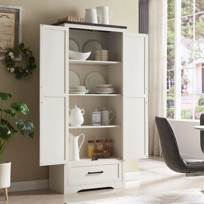 Armoire de rangement de cuisine de ferme, meubles de rangement en bois