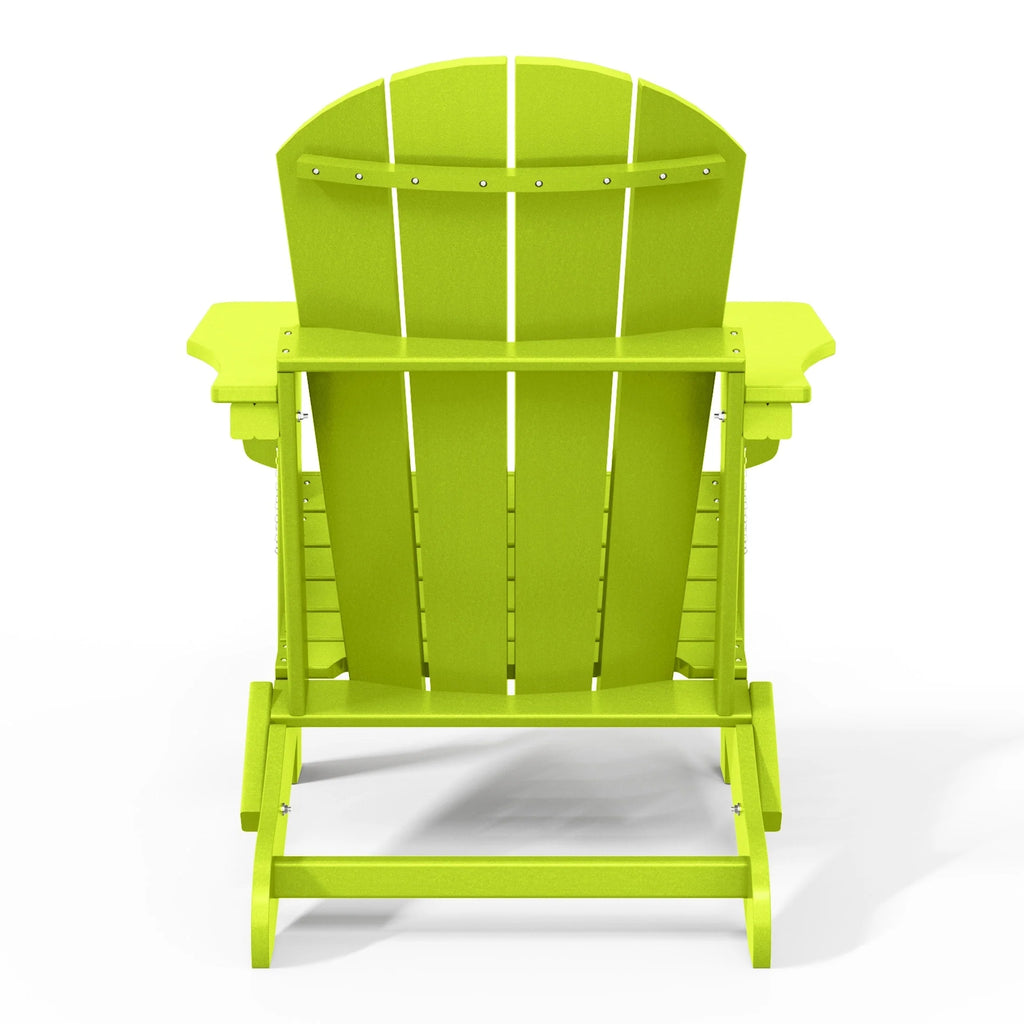 Chaise Adirondack pliante de patio d'extérieur tout temps résistante à la décoloration Polytrends Laguna