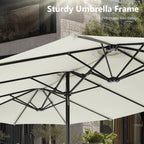 MAISON ARTS Parasol double de 4,5 m pour terrasse, grande taille, avec pied inclus