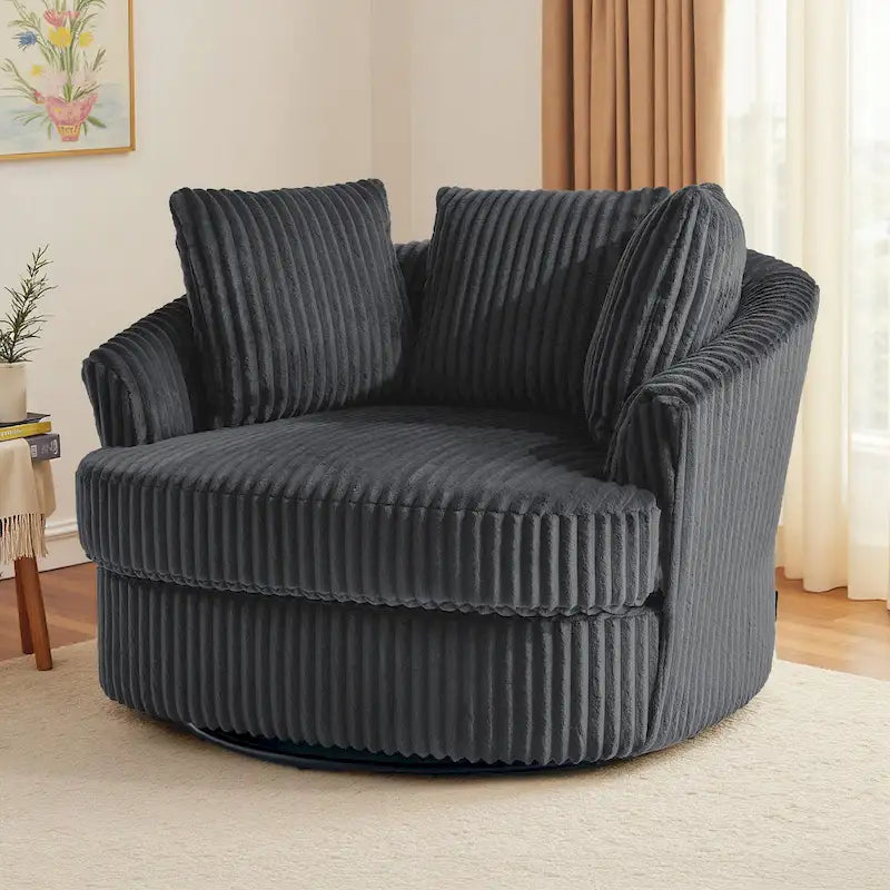 Fauteuil pivotant cylindrique déhoussable à accoudoirs encastrés DREAMSIDEA