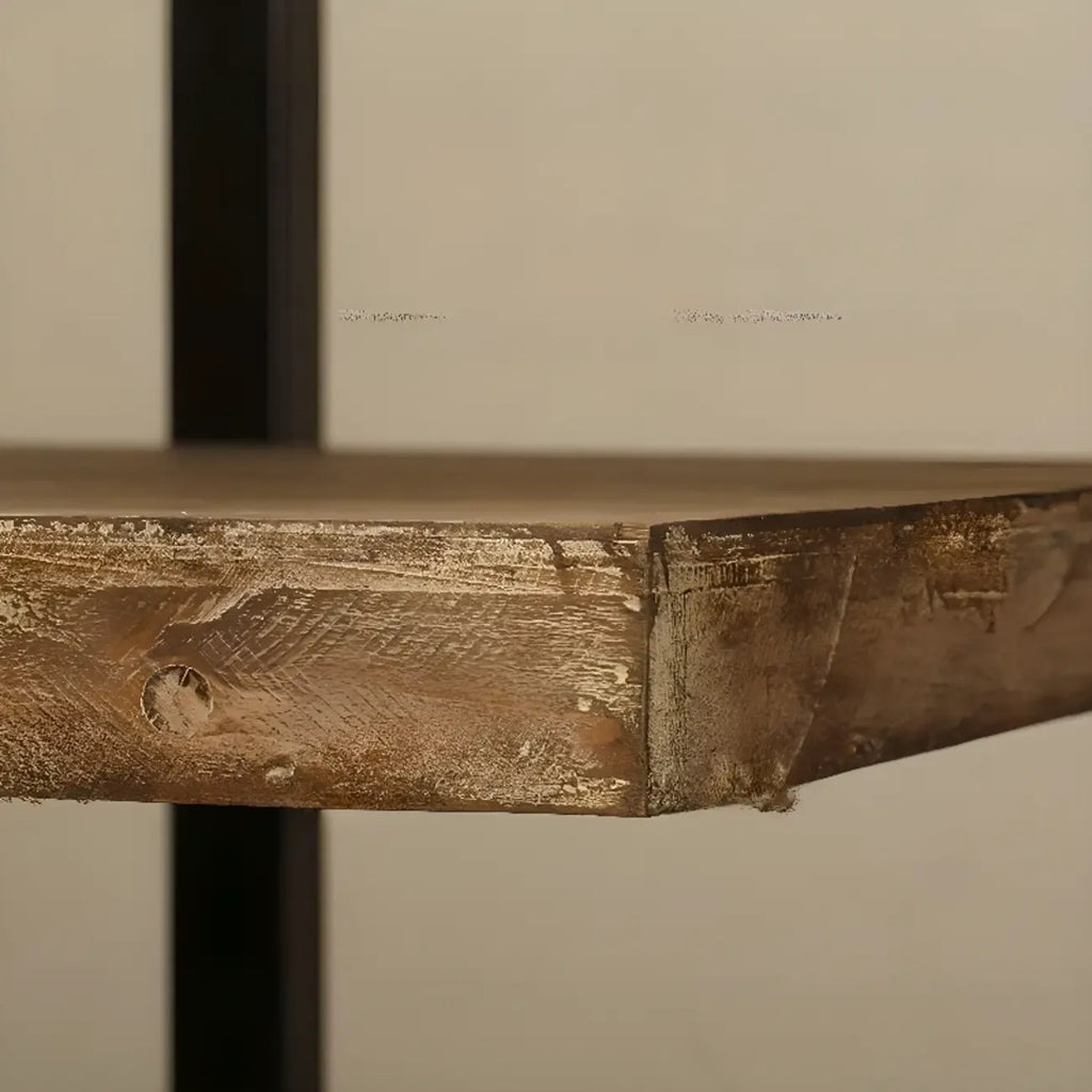 Étagère murale industrielle 4 niveaux en bois et métal