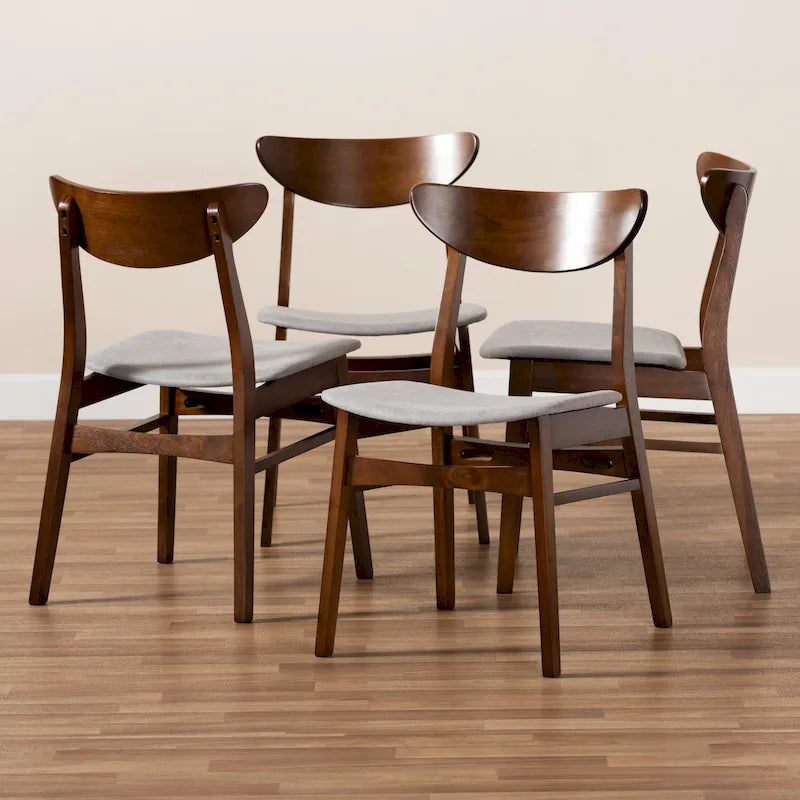 Ensemble de 4 chaises de salle à manger transitionnelles modernes du milieu du siècle Parlin