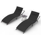 Kullavik – Ensemble de 3 chaises longues d'extérieur