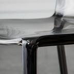 Chaise de salle à manger en acrylique ambré sans accoudoirs à dossier bas