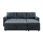 Canapé d'angle réversible convertible avec lit gigogne, méridienne avec rangement dissimulé et pieds durables