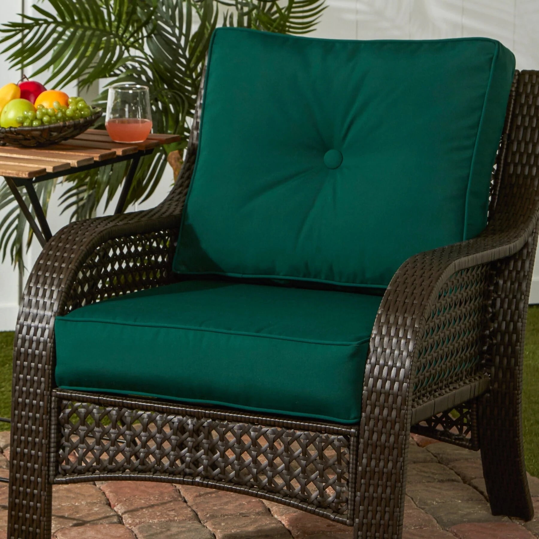 Ensemble de 2 coussins d'extérieur Sunbrella haut de gamme à assise profonde