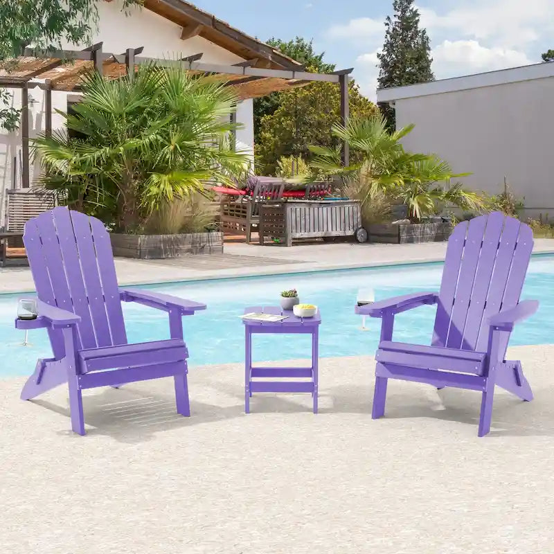 Lot de 2 chaises Adirondack pliantes Bonosuki pour patio et brasero