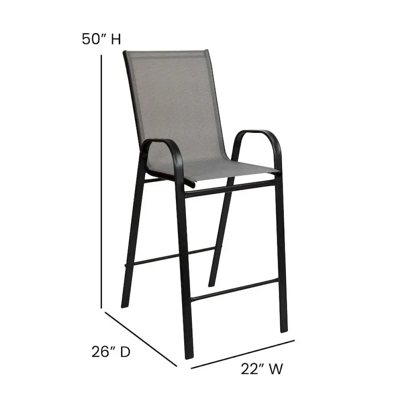 Lot de 4 tabourets de bar d'extérieur en matériau Flex Comfort – Tabouret de terrasse