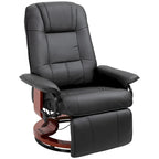 Fauteuil de relaxation pivotant en cuir réglable avec repose-pieds et accoudoirs