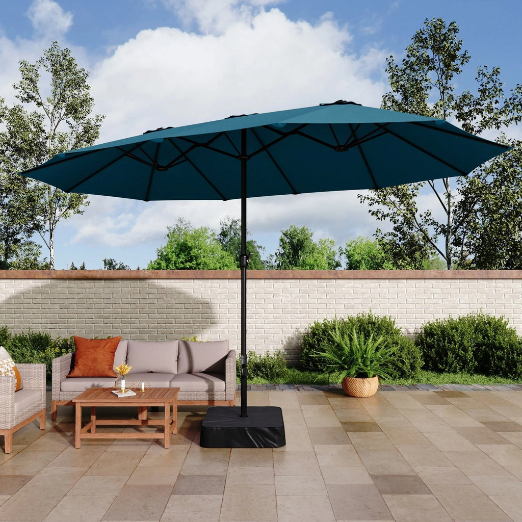 MAISON ARTS Parasol double de 4,5 m pour terrasse, grande taille, avec pied inclus