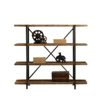 Étagère murale industrielle 4 niveaux en bois et métal