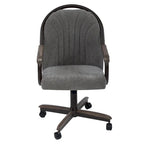 Chaise à roulettes pivotante et inclinable avec coussin pour repas décontractés